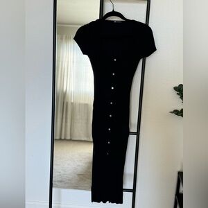 Zara ribbed little black dress (M)